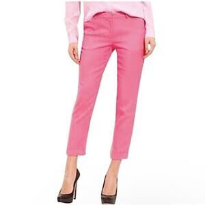 Diane Von Furstenberg Women Linen-Like Cropped Tapered Pants Trousers Pink